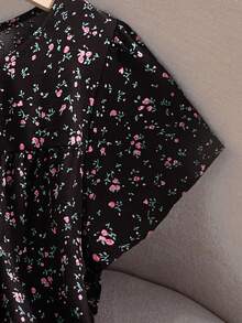 Rusticease 大码女式碎花圆领短袖休闲衬衫，适合夏季、度假、波西米亚风、秋季、教师节等各种场合，花卉图案/春季款 - 彩色 - 查看 7