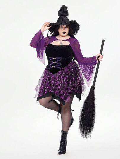 ROMWE Avant فستان كوسبلاي لعيد الهالوين للنساء ذوات الحجم الكبير