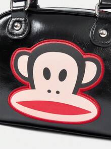 Paul Frank X ROMWE Túi xách tay thời trang họa tiết hoạt hình dành cho nữ - màu đen - Xem 3