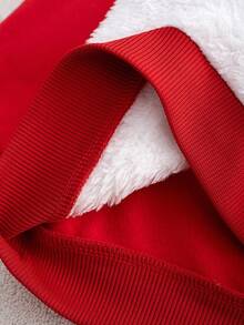 Cozy Pixies 2pcs/Set Baby Boy/Girl Christmas Reindeer Pattern Contrast Color Knit Soft Round Neck Long Sleeve Pullover Sweatshirt And Elastic Waist Ankle Length Pants, Comfortable Versatile Casual Basic Style, Suitable For Indoor, Outdoor, Daily Wear, Sports, Play, Party, Festival, Halloween, Christmas, New Year In Autumn/Winter - Red - View 8