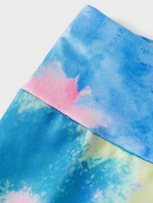 SHEIN Tween 女童扎染印花背心和运动裤套装、瑜伽服、贴肤健身服