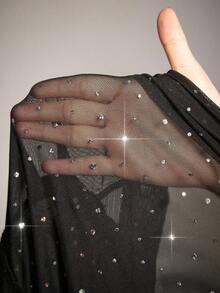 GalTyme Set di top corto e gonna lunga con glitter, taglie comode, versatile da indossare sia con spalle scoperte che con collo a cappuccio