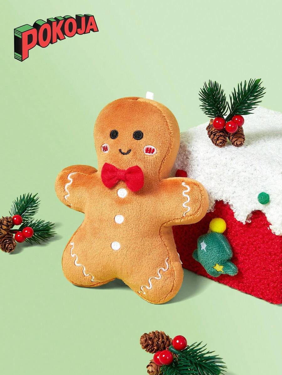姜饼人毛绒玩具公仔，创意圣诞枕头毛绒玩偶，圣诞礼物 - 多色 - 查看 1