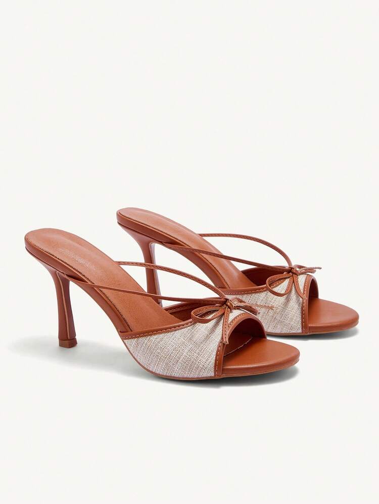 CUCCOO CHICEST Women's Peep Toe Bow Decor High Heel Sandals Spring Shoes Spring Break Easter Prom Heels For Christmas
