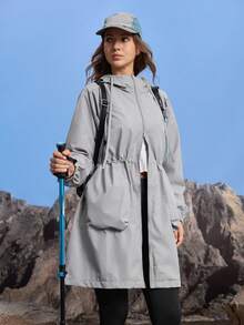 In My Nature 女士纯色简约休闲拉链长袖户外夹克女冬季外套女滑雪夹克滑雪外套女防水滑雪夹克女雨衣