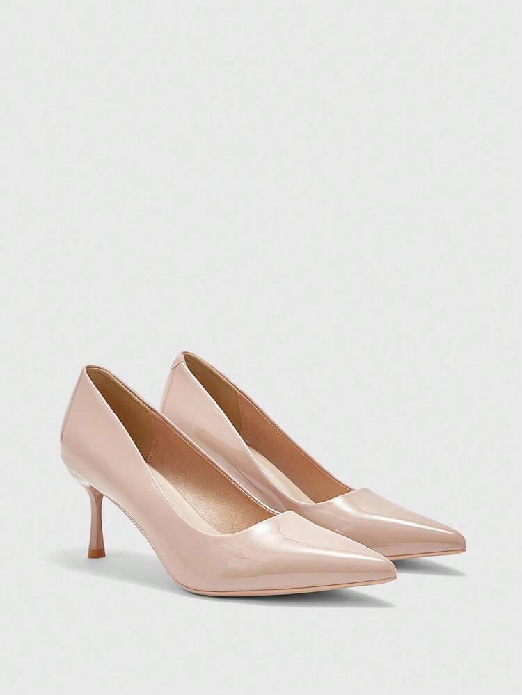 CUCCOO BIZCHIC Pointed Toe Slim High Heel Apricot Minimalist Comfortable Commute Daily Versatile Office Lady High Heel Pumps, Elegant Fashion Sexy High Heels Suitable For Work, Party, Banquet For Christmas Spring Shoes