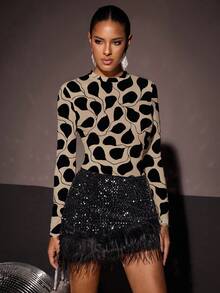 Glamance Whitebread 万圣节长袖修身女式T恤，适合秋冬穿着 - 彩色 - 查看 3