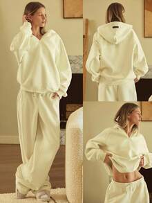 GLOWMODE Heavyweight Fleece Oversized Hoodie Jacket Thick Thermal Warm Winter - Yellow - View 7