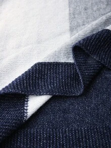 Manfinity CityGents كنزة صوفية كاجوال طويلة الأكمام مزركشة بالخطوط، خريف/شتاء