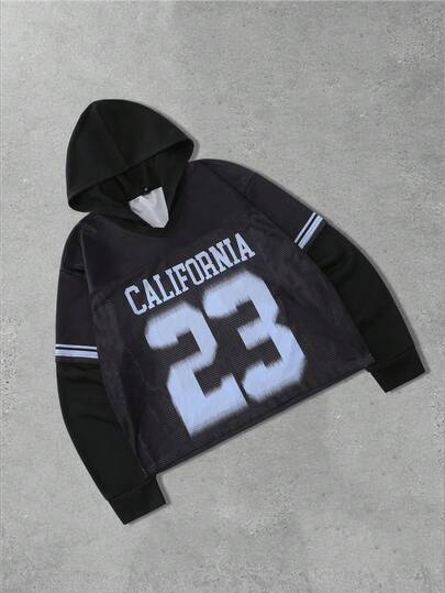 Street Life Men's Mesh Hooded Sweatshirt, Suitable For Everyday Wear, Autumn/Winter