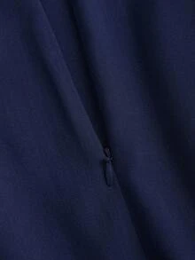 Sweetra 女士优雅通勤风 A 字裙，垂坠设计，修身效果，适合春秋季节 - 藏蓝色 - 查看 5