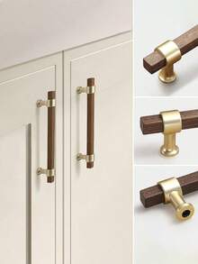 1 件实木橱柜抽屉把手 - 现代简约山毛榉木和黑胡桃木把手，北欧风格衣柜木制旋钮 - 彩色 - 查看 17