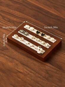 Cirelle 实木珠宝展示托盘 | 手镯和戒指展示/收纳 | 天然木纹 | 多用途珠宝收纳盒 | 观赏和展示道具 | 小型珠宝盒、珠宝书、木质珠宝盒 - 棕色 - 查看 8