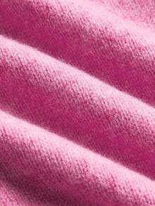 lacRébo 粉色长袖开衫，3D钩针花朵，秋季女装，秋季服装，秋季女装，秋冬 - 粉色 - 查看 11