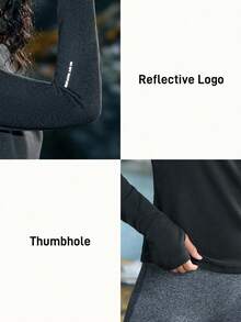 In My Nature Women's Solid Color Round Neck Long Sleeve Casual Fitness Outdoor T-Shirt Fitted Shirt