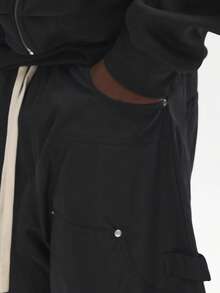 SUMWON Wide Leg Nylon Carpenter Pants With Multiple Utility Pockets Drawstring Waist Metal Eyelets Relaxed Fit Street Style Weekend Casual Work Utility Trousers