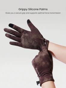 GLOWMODE X Discovery FeatherFit™ Chase The Chill 弹力吸汗反光按扣触摸屏硅胶手套跑步徒步户外运动 - 咖啡棕 - 查看 3