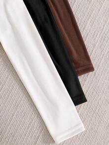 Sparklyn 3件套青少年女孩休闲猫咪印花高领长袖保暖内衬T恤 - 彩色 - 查看 3