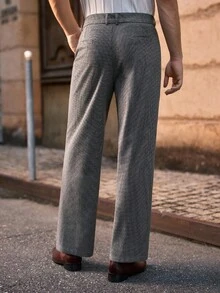 Manfinity VCAY Men's Solid Color Fold Pleated Pocket Casual Pants, For Fall - Khaki - View 2