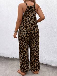 EMERY ROSE 大码豹纹连体裤，休闲假日风格 - 鏽棕色 - 查看 2