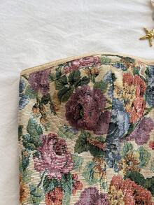 Soleia 女士 Y2K 花卉提花修身抹胸 - 彩色 - 查看 5