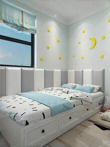 1 Piece 20cmx40cm Self-Adhesive 3D Wall Pad – Anti-Collision Soft Board, Suitable For Bedroom & Corridor Decoration, Easy To Install