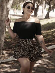 Lupita Cardoza Saia curta casual feminina com estampa de leopardo vintage franzida com babados em duas camadas, roupas femininas de outono, fantasia de leopardo, costumes de Halloween para mulheres, roupa feminina de Ação de Graças, baile de boas-vindas, roupas femininas de Natal, roupas hippie, fantasia feminina de princesa, saia de baile de máscaras, fantasia de mulher-gato, festa sexy - Multicolorido - Ver 6