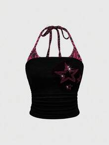 ROMWE J-Fashion Shibuya Gyaru Y2K 2 In 1 Women Tank Top - Red - View 1