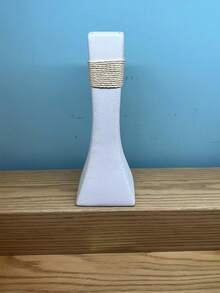 Cirelle White Artisan Ceramic Vase Handcrafted Organic Texture Vintage Inspired Modern Farmhouse Decor Unique Tabletop Mantel Display Sculptural Centerpiece Non Fade Glaze Home Accent - Multicolor - View 5