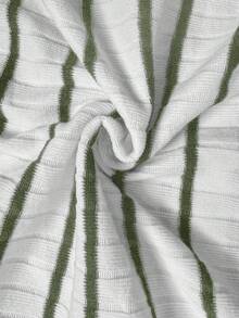 SHEIN Maglietta casual a girocollo con maniche a sbuffo e righe per donne in gravidanza, versatile per l'autunno