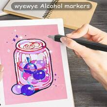 1 Set Tip Markers, Watercolor Pens, Highlighters, Painting Brushes Children Drawing Art Supplies Kit, Smooth Writing, Suitable For Drawing, Marking On Paper, Fabric, Clothing, Wood, Metal, Plastic, Leather, Back To School Student Stationery And Gifts,Back To School,School Supplies - Multicolor - View 4