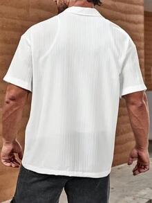 Manfinity Homme 男士夏季纯色纽扣衬衫