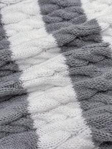 SHEIN Unity Áo khoác cardigan dài tay cài nút họa tiết sọc xoắn màu sắc phong cách đường phố dành cho nữ - Nhiều màu - Xem 7