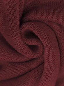 GlowEve Long Sleeve Crew Neck Tie-Up Gray Sweater Dress, Luxurious Minimalist Fashion, Versatile & Elegant, Suitable For Multiple Occasions - Burgundy - View 6