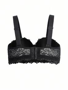 Áo ngực ren gọng màu đen cỡ lớn có dây đeo bản rộng, nâng đỡ và hỗ trợ thoải mái - màu đen - Xem 6