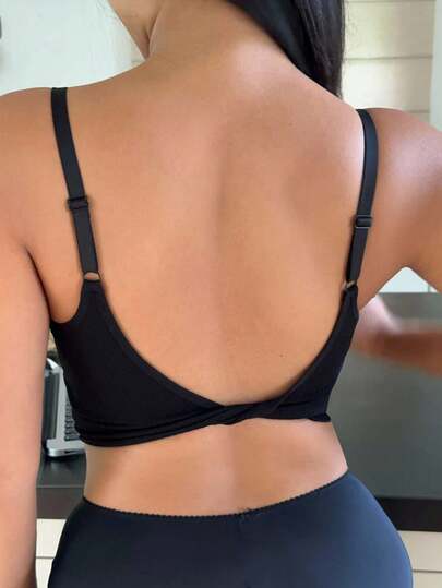 Lowkey Lull 女士纯色百搭扭纹后背短款吊带背心