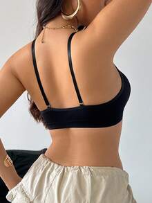 EasyFave Sujetador inalámbrico de unicolor simple con cierre frontal para mujeres - Multicolor - Ver 2