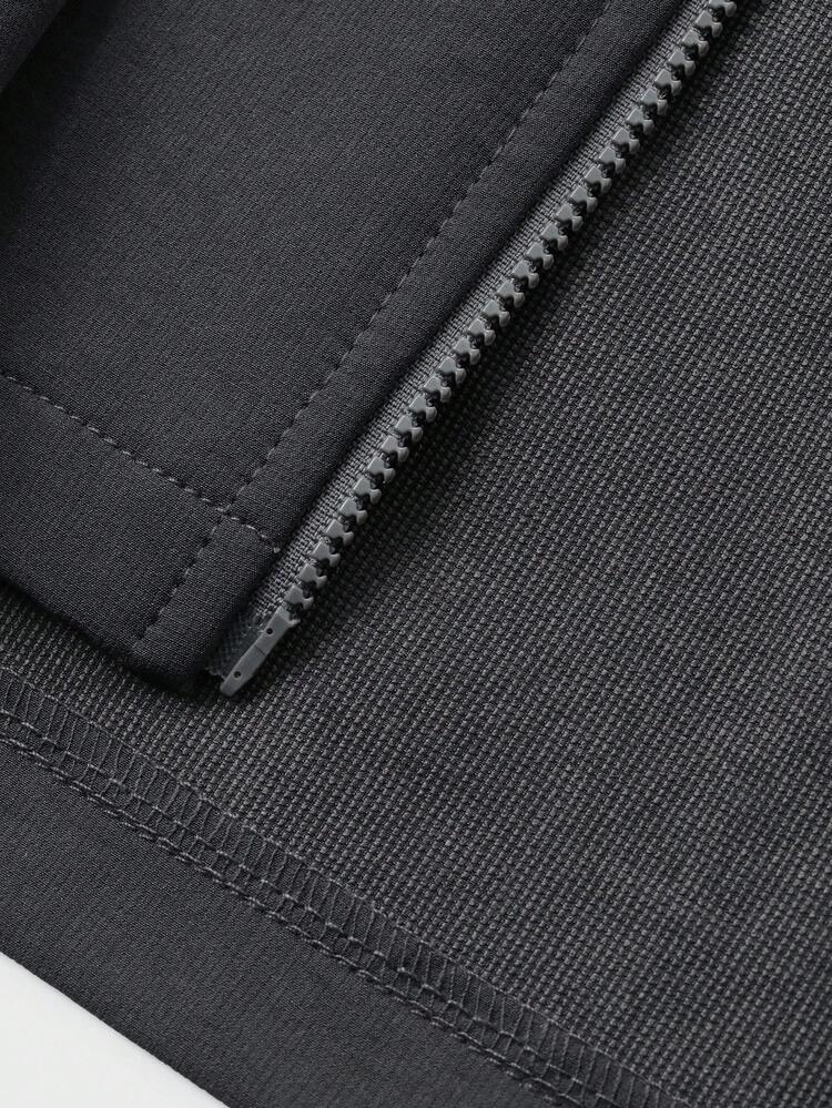 Women's Solid Color Long Sleeve Zipper Front Hooded Casual Sports Jacket