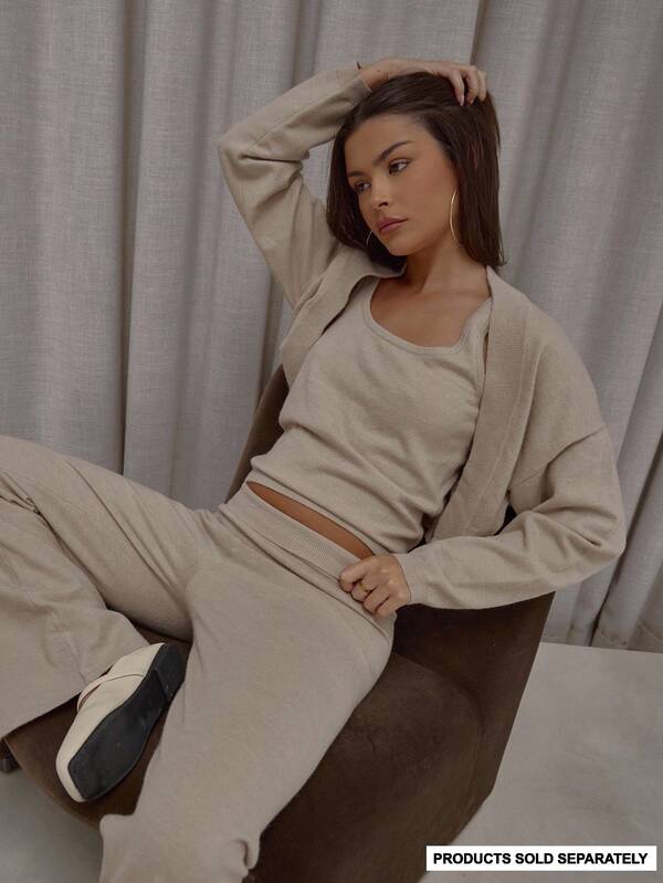 MUSERA Conjunto de suéter y capa de punto acanalado oversize, prenda superior de estilo urbano, elegante, casual y sexy para salir, otoño, fiesta de Navidad y eventos elegantes