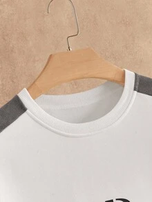 Manfinity NXTstreet 2 件套男士字母印花针织圆领运动衫套装男士休闲套装男士灰白套装男士 2 件套运动服，男士 2 件套男士运动服套装，秋季服装，冬季 - 彩色 - 查看 9