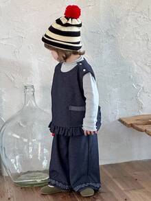 DAZY Toddler Girls' Korean Style Casual Sleeveless Vest And Wide Leg Jeans 2 Pieces Set - Blue - View 5