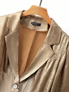 GlowEve CURVE Bộ vest công sở thời trang đa năng cỡ lớn dành cho nữ, thiết kế tối giản thanh lịch cho việc đi lại hàng ngày - Vàng - Xem 6