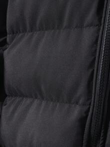 SHEIN 1 件年轻女孩中长袖棉衣，毛绒衬里，舒适温暖，纯色外套