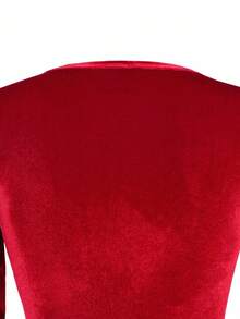New Summer/Autumn Korean Style Minimalist Casual Everyday Versatile Women Dress - Red - View 5