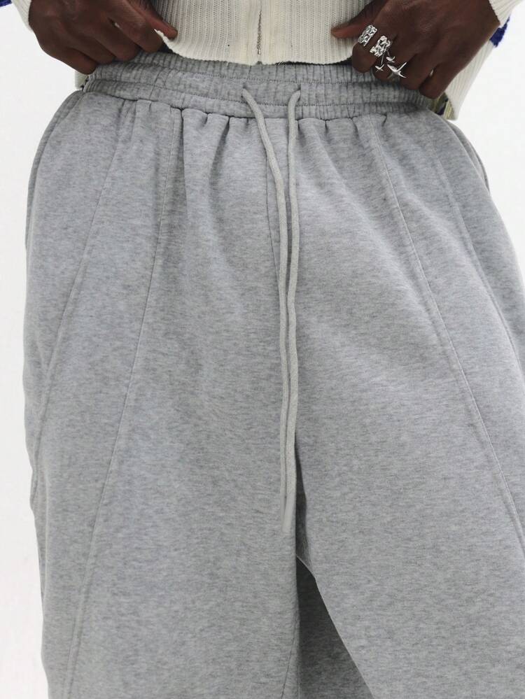 Wide Leg Fleece Sweatpants With Side Pockets