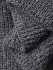 DAZY 女士 V 领吊带背心连衣裙配披肩领开衫两件套，休闲束腰长裙配毛衣 - 深灰色 - 查看 8