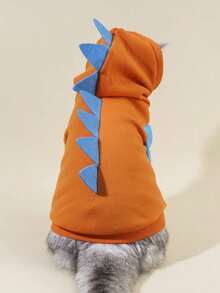 PETSIN 1pc Orange Dinosaur Cosplay Pet Sweatshirt - Multicolor - View 6