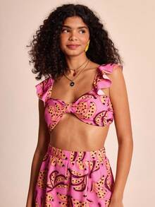 CAJUNI Bananah rosa bedrucktes Co-Ord Top und Shorts - Verschiedenfarbig - Übersicht 4