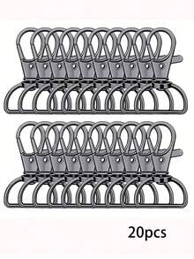 20 piezas Ganchos giratorios con anilla en D para llaveros, cordones y fabricación de bolsos, accesorios de ferretería DIY de aleación de zinc de 360° de rotación duradera - Multicolor - Ver 10