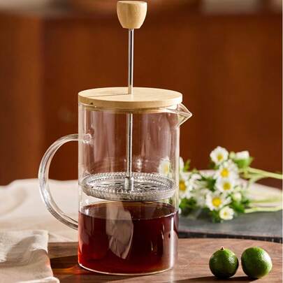 Cirelle 法式压滤咖啡机，手动冲泡设计，适合旅行，非常适合制作咖啡、茶和奶泡，方便家庭和办公室使用，不锈钢滤网，硼硅酸盐玻璃 | 法式压滤咖啡机，法式压滤壶，法式压滤套装，法式压滤咖啡工具